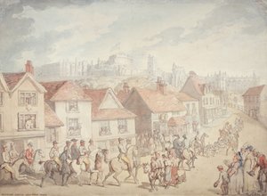 Castello di Windsor da Eton Town, 1800